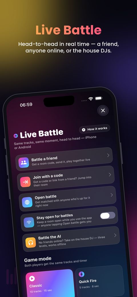 Live Battle lobby